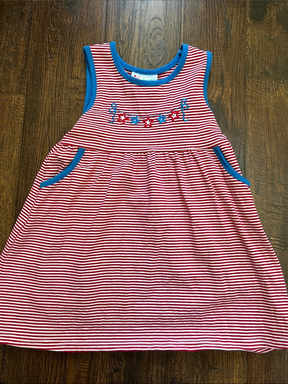 Jelly Bean Red, White, & Blue Star Banner Tank Dress